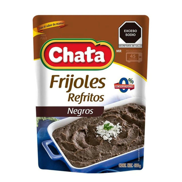 Chata Refried Black Beans - 15 oz