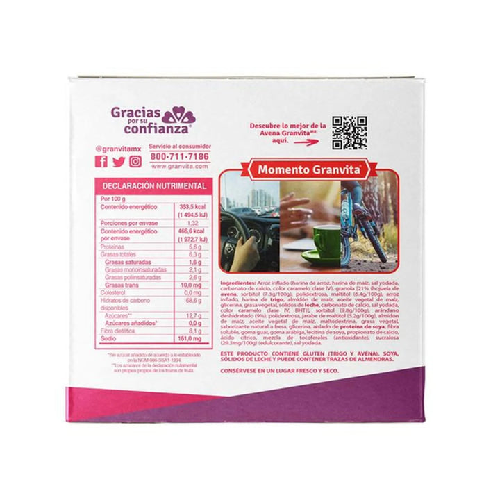 Granvita Strawberry Blueberry Cereal Bars 5 oz