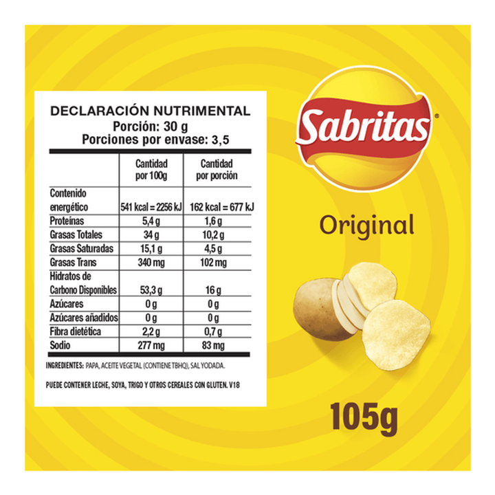 Sabritas Classic Salted Potato Chips - 4 oz