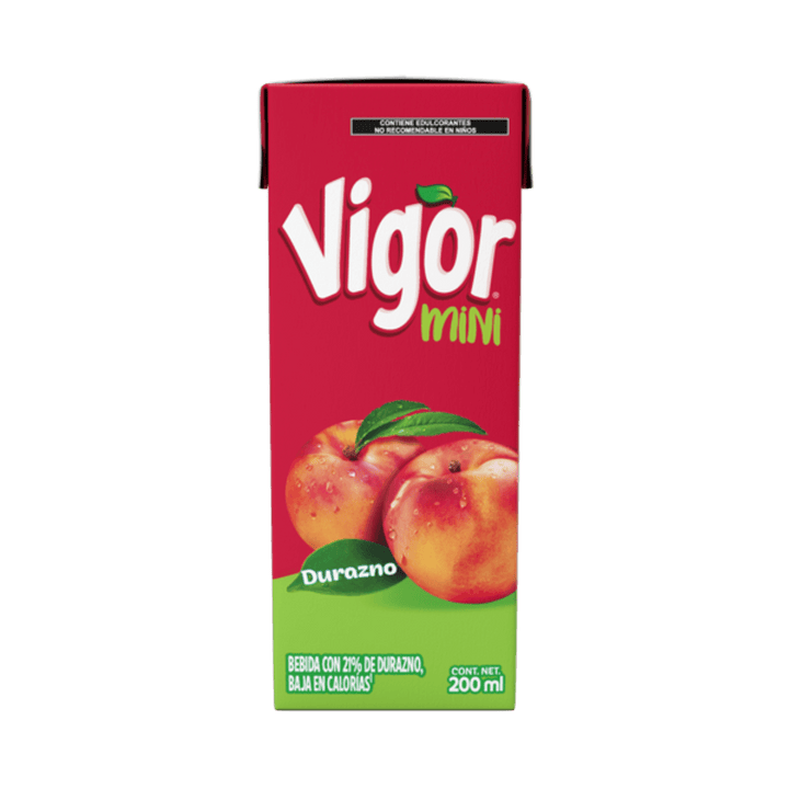 Vigor Peach Flavor Fruit Drink 7 oz
