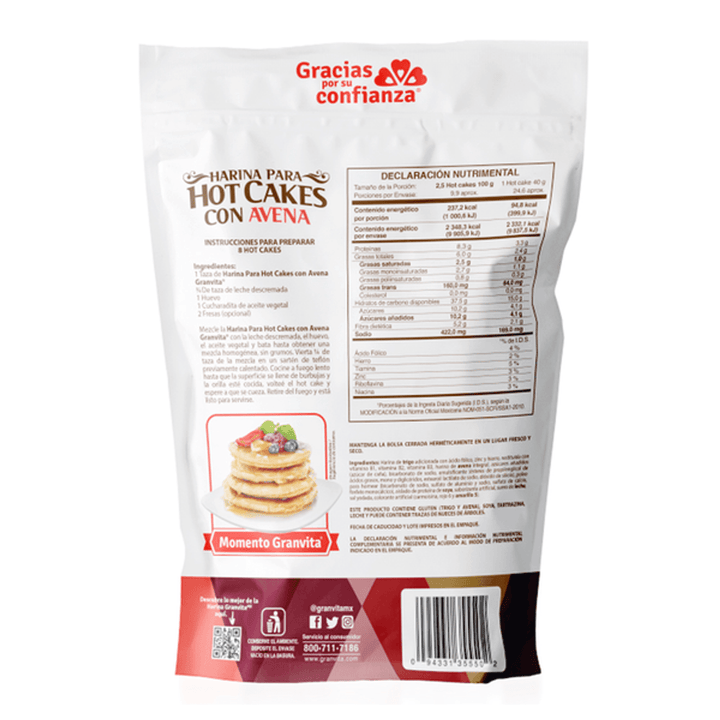 Granvita Pancake Flour with Oats 14 oz