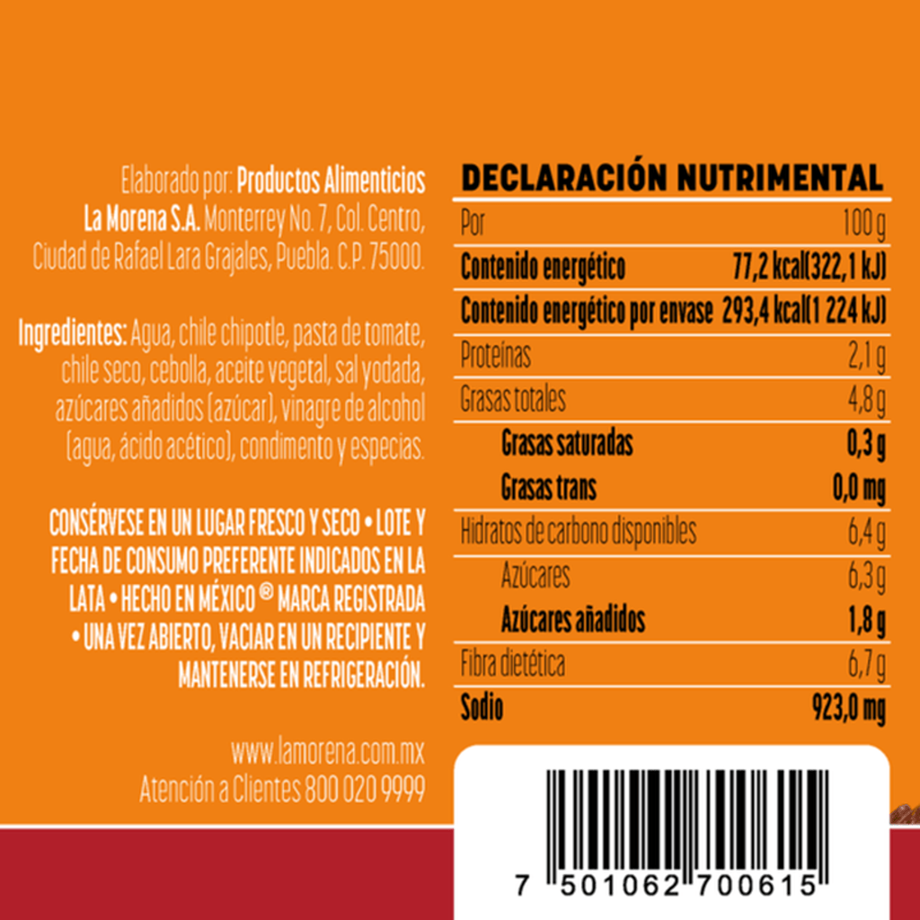 La Morena Chipotle Peppers in Adobo Sauce Can - 13 oz