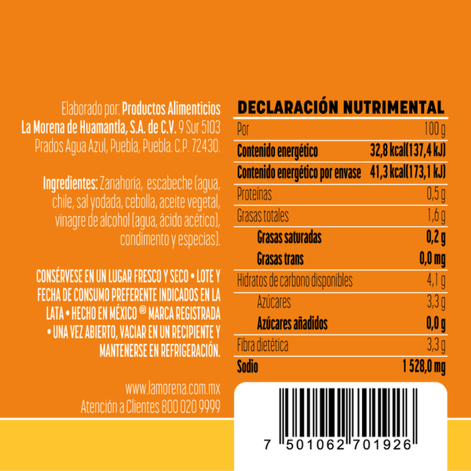 La Morena Pickled Carrots 8 oz Can