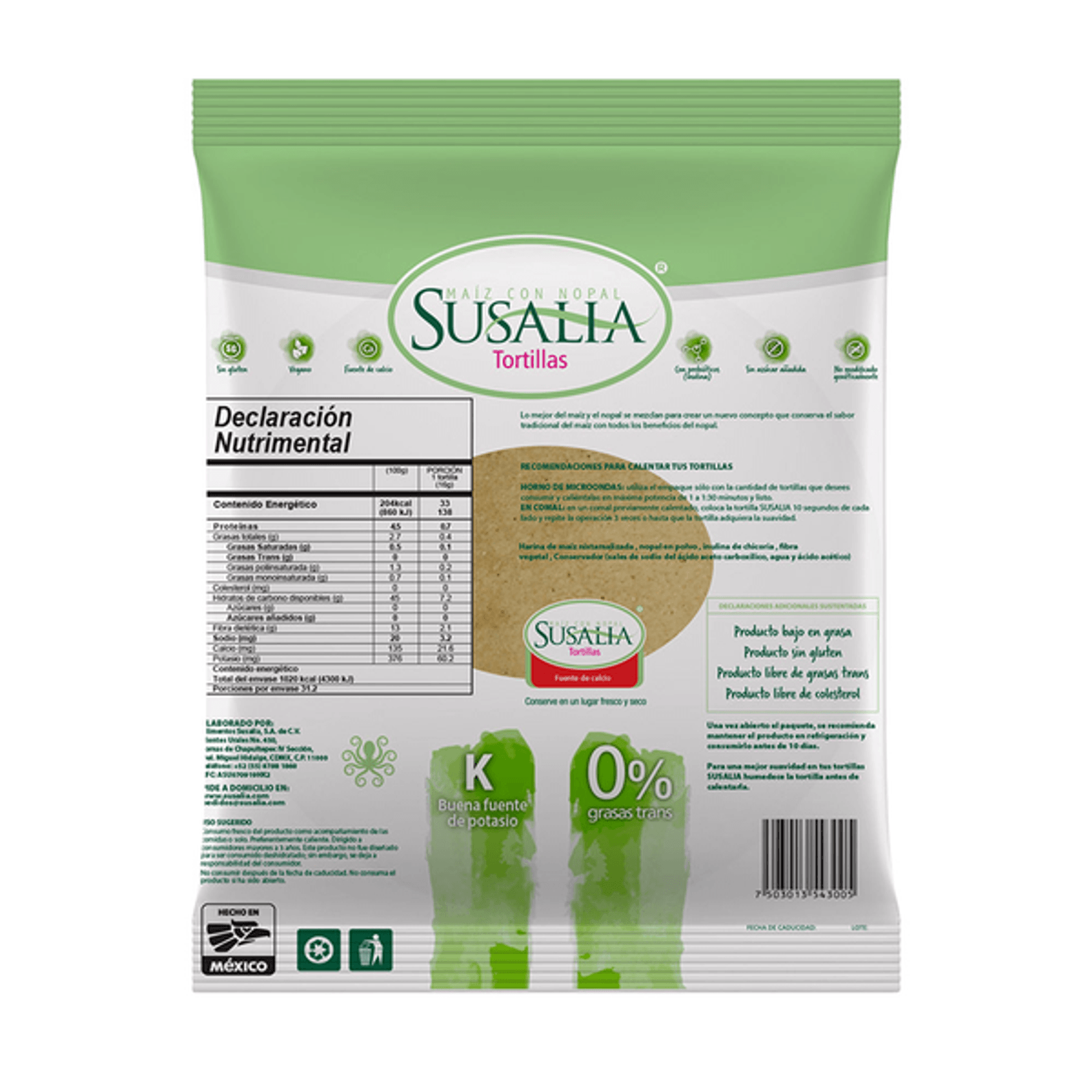 Susalia Corn and Nopal Tortillas 18 oz