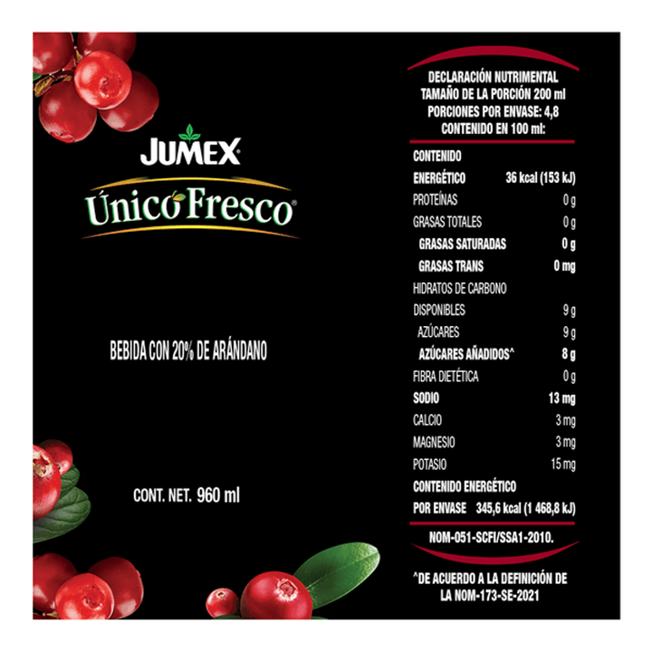 Jumex Unique Fresh Cranberry Nectar 34 oz
