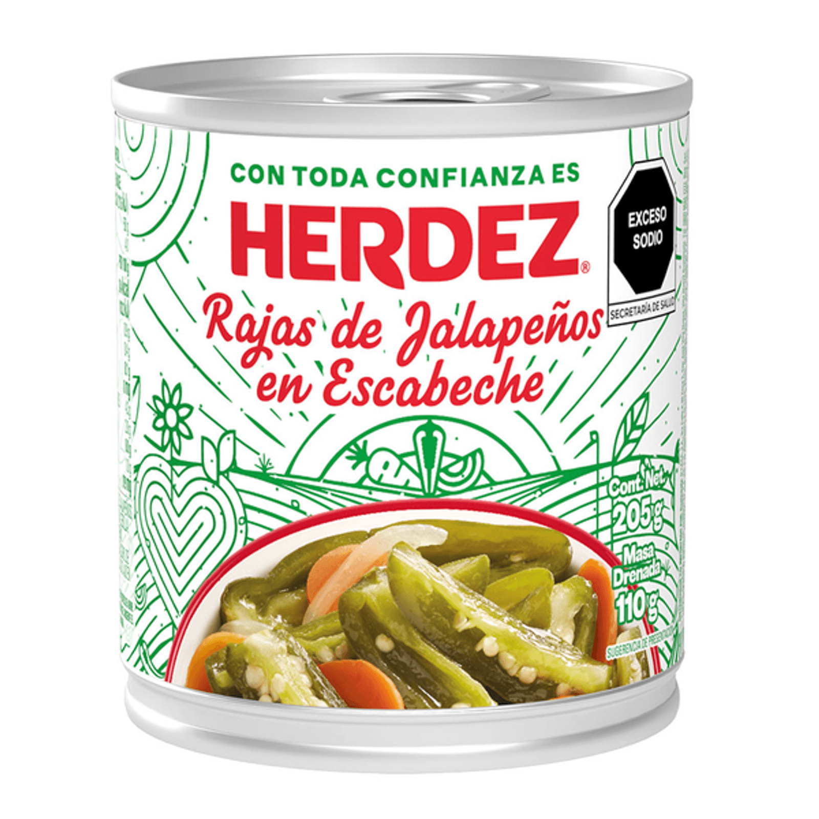 Herdez Sliced Jalapeño Peppers in Pickled Sauce - 8 oz Main image