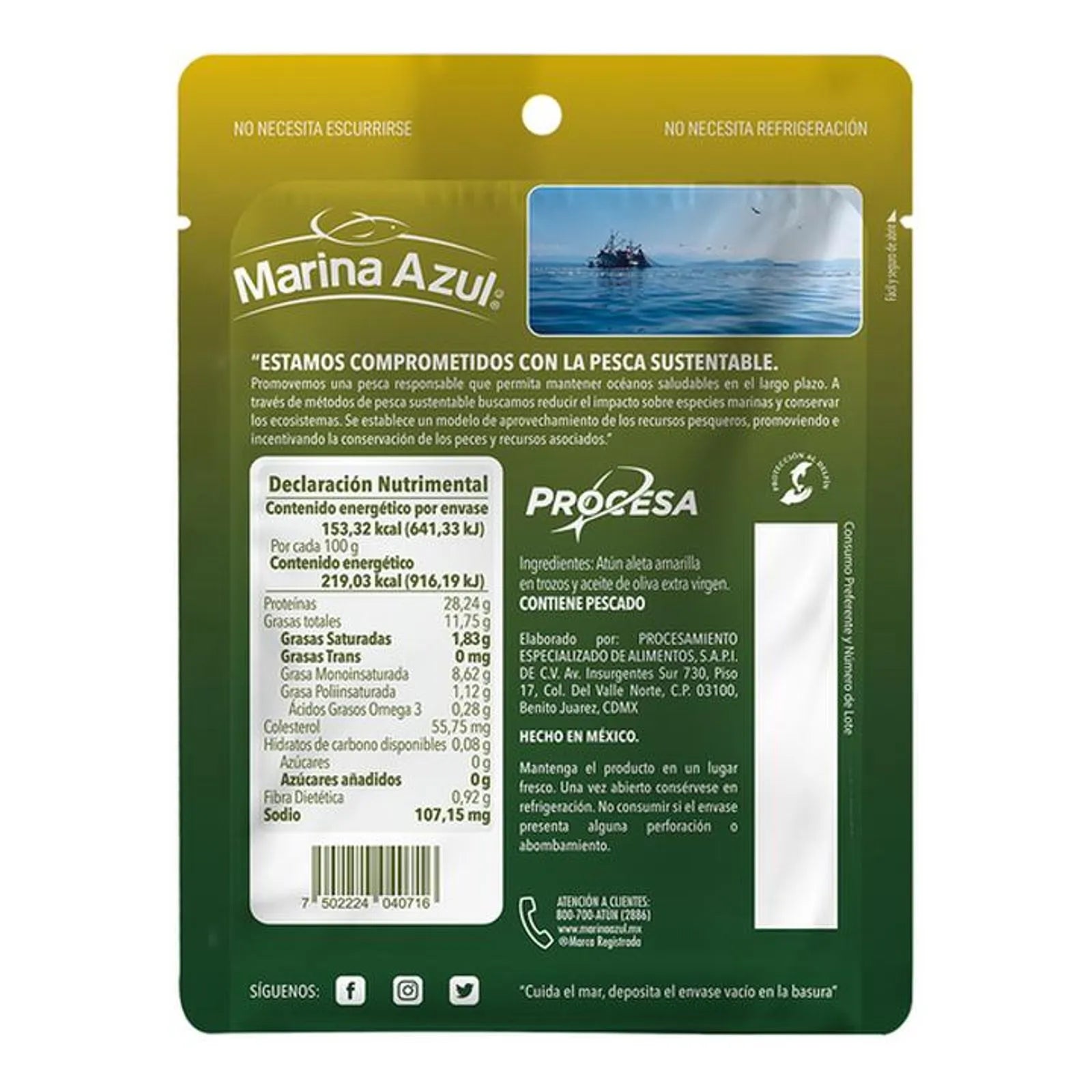 Marina Azul Tuna in Olive Oil Pouch - 3 oz