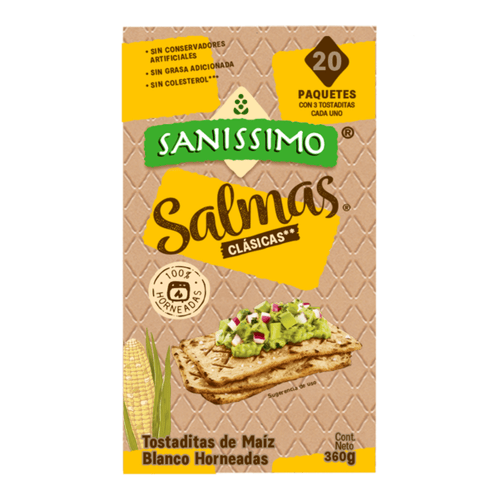 Sanissimo Natural Salmas (Oven‑Baked Corn Crackers) – 13 oz