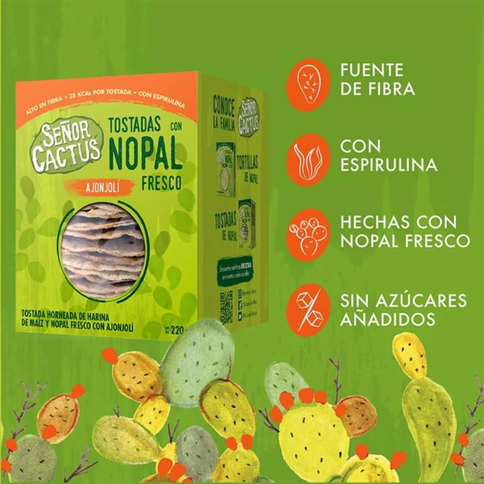 Señor Cactus Sesame Nopal Toasts 7.8 oz