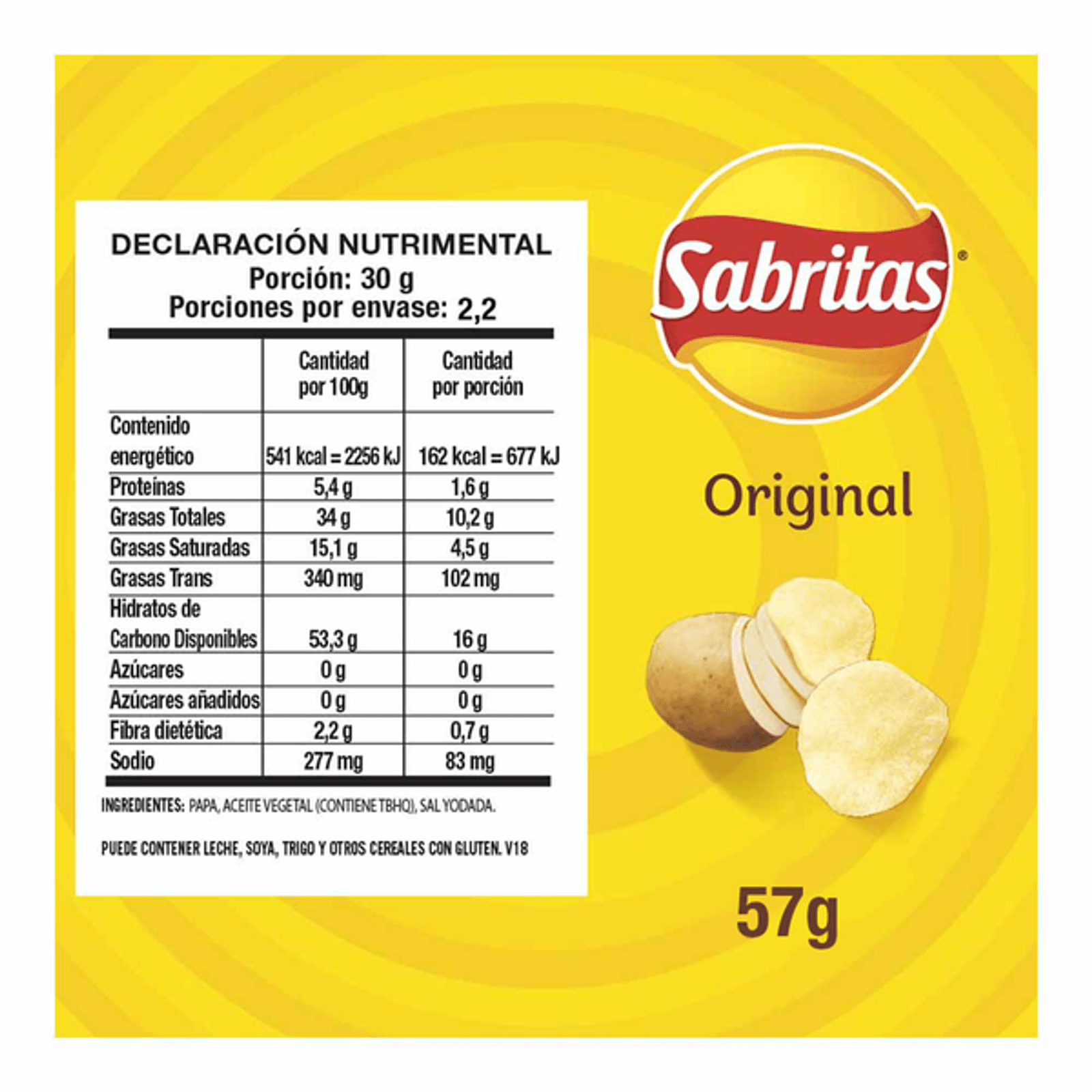 Sabritas Original Potato Chips 2 oz Secondary image