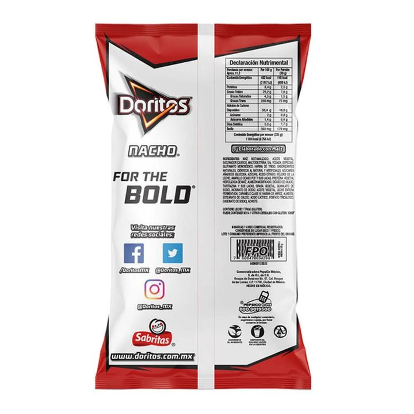 Sabritas Doritos Nacho Cheese and Chili Flavor 13 oz Secondary image