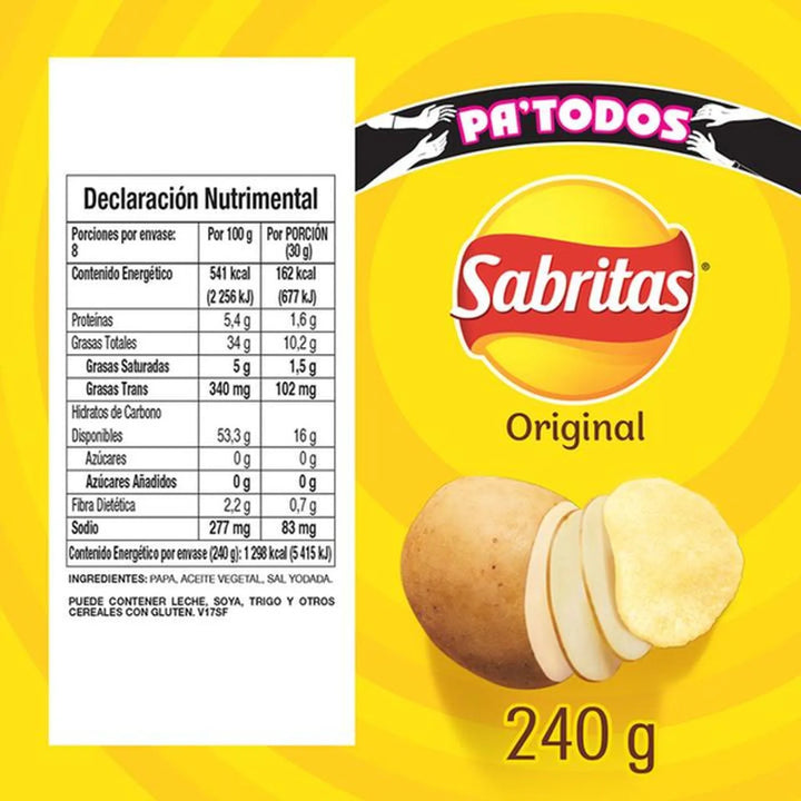 Sabritas Classic Original Potato Chips for Everyone - 9 oz