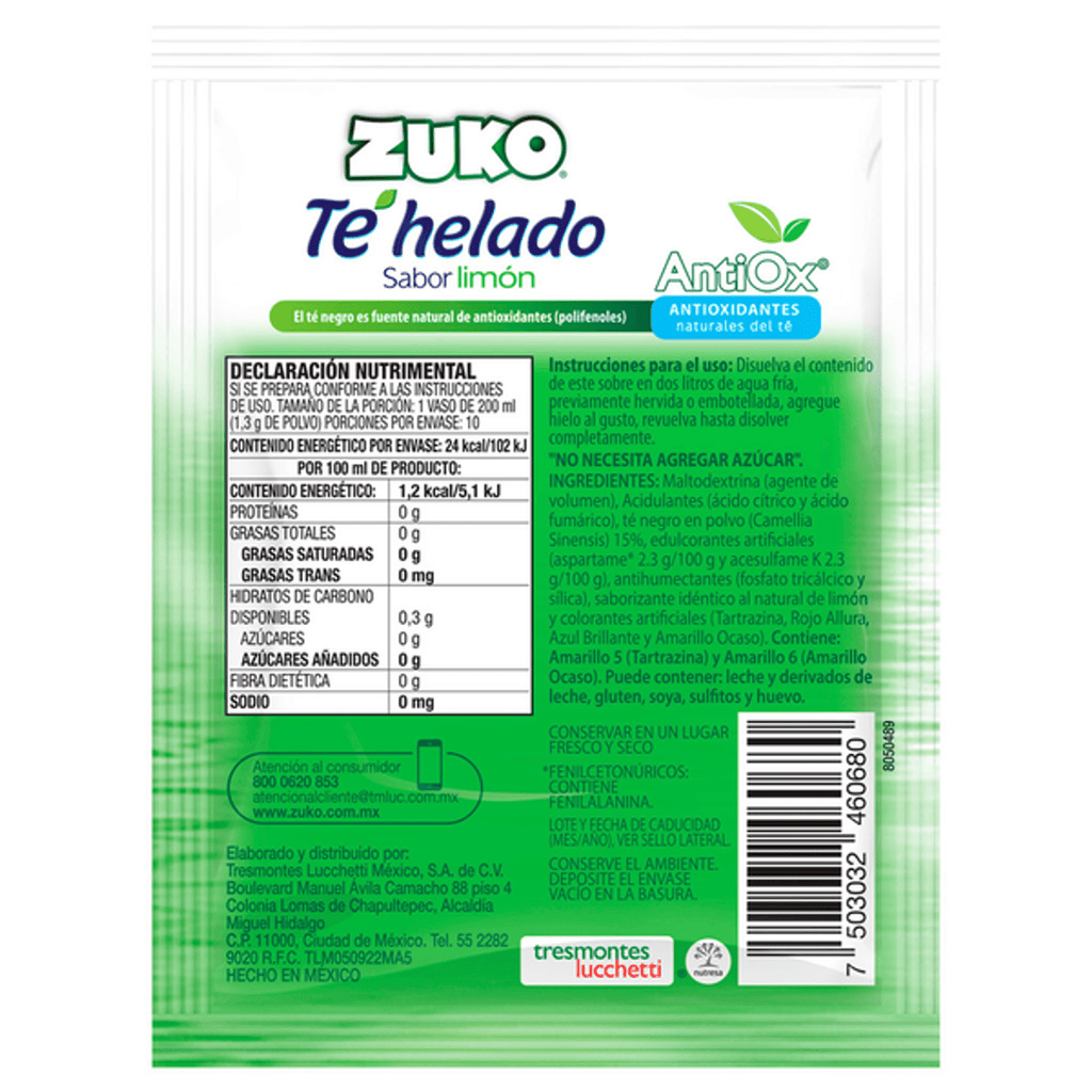 Zuko Iced Tea Drink Powder 0.5 oz