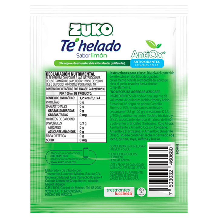 Zuko Iced Tea Drink Powder 0.5 oz