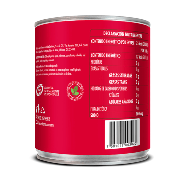 La Costeña Sliced Jalapeño Peppers in Pickled Sauce - 29 oz