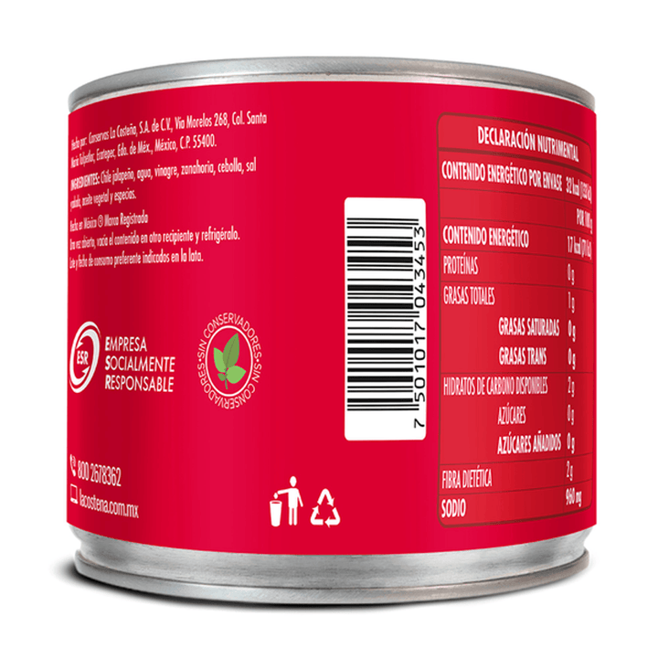 La Costeña Sliced Jalapeño Peppers in Pickled Sauce - 12 oz