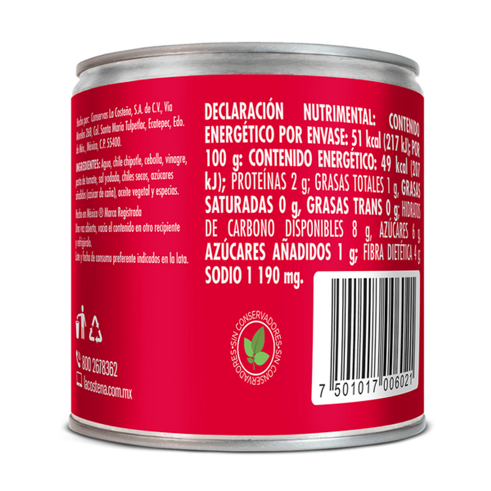 La Costeña Chipotle Peppers in Adobo Sauce - 4 oz Secondary image
