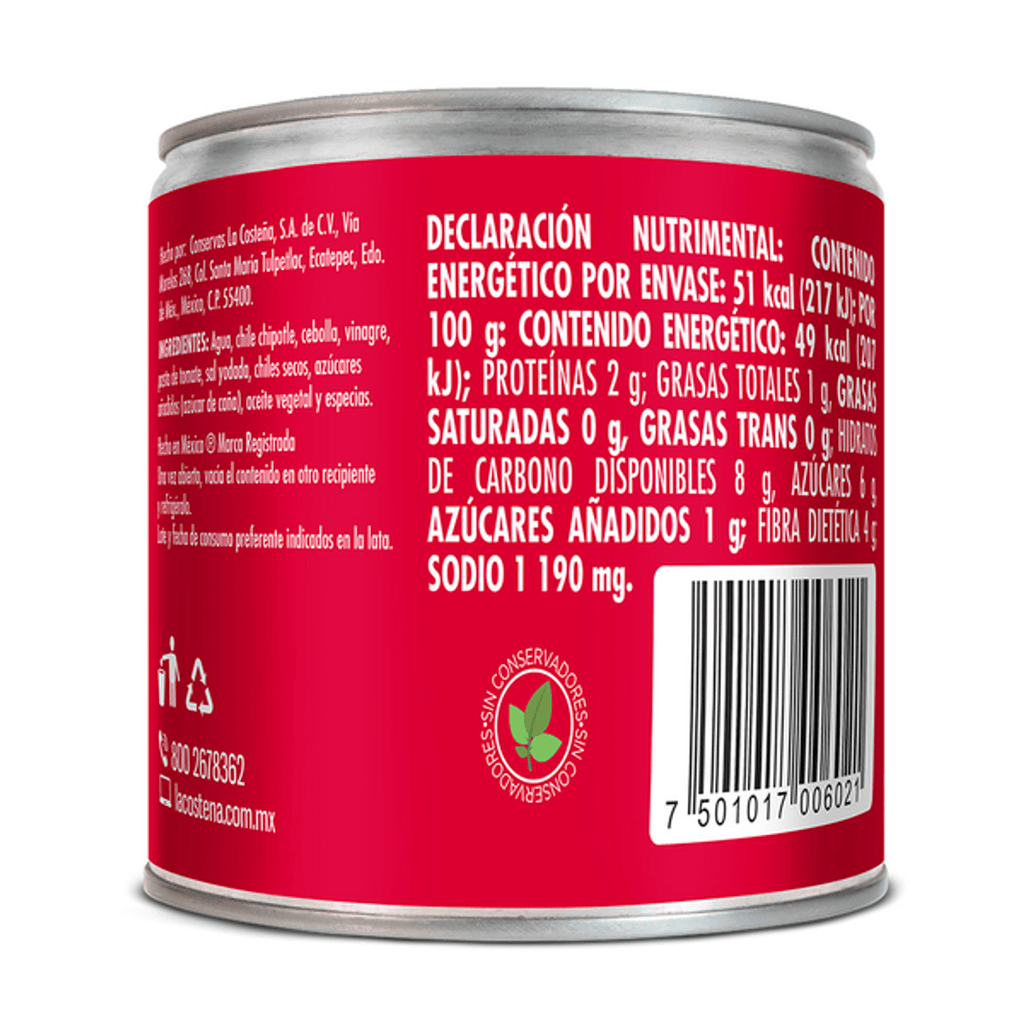 La Costeña Chipotle Peppers in Adobo Sauce - 4 oz