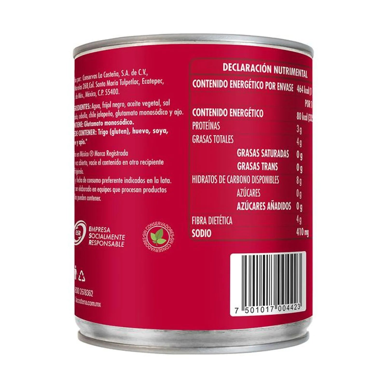 La Costeña Refried Black Beans - 21 oz Secondary image