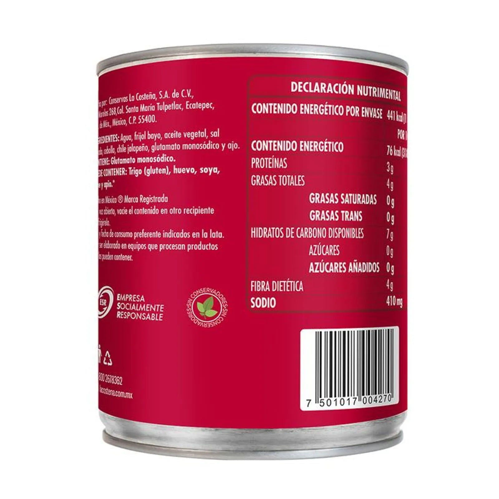 La Costeña Refried Bayos Beans - 21 oz Secondary image