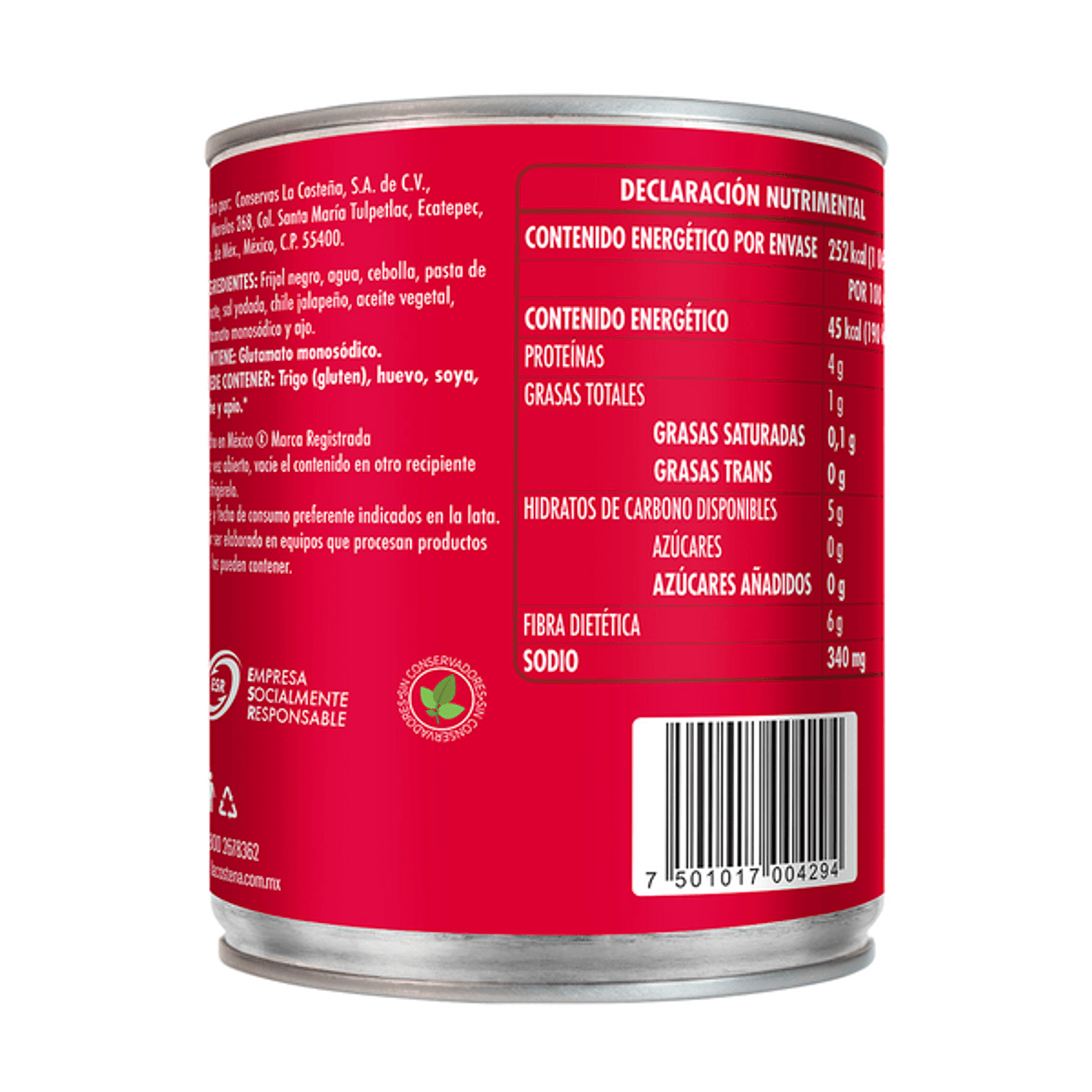 La Costeña Whole Black Beans - 20 oz Secondary image