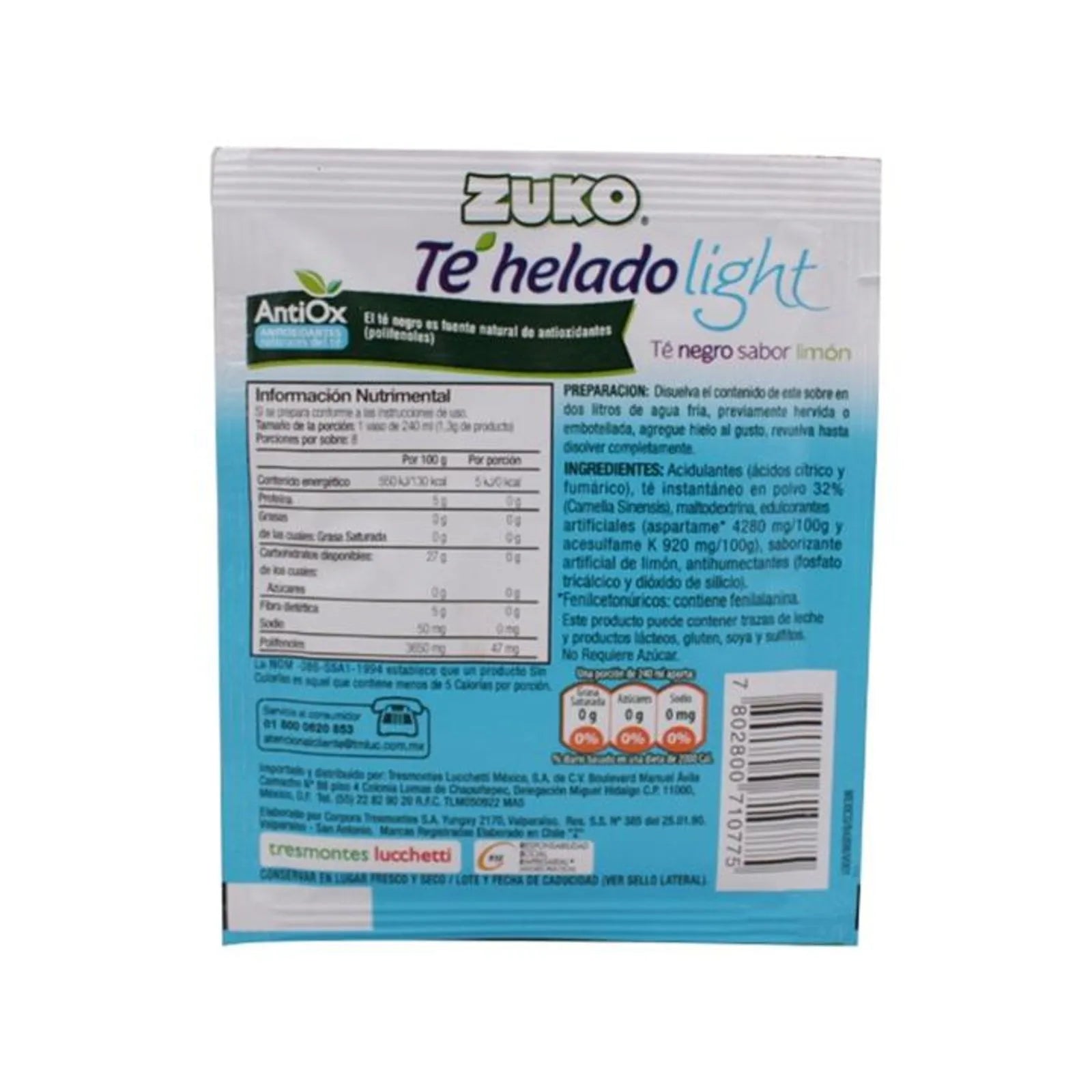 Zuko Black Iced Tea Drink Powder 0.4 oz Secondary image