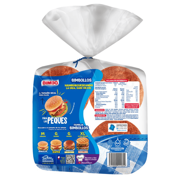 Bimbo Hamburger Buns 8 Pack 16 oz