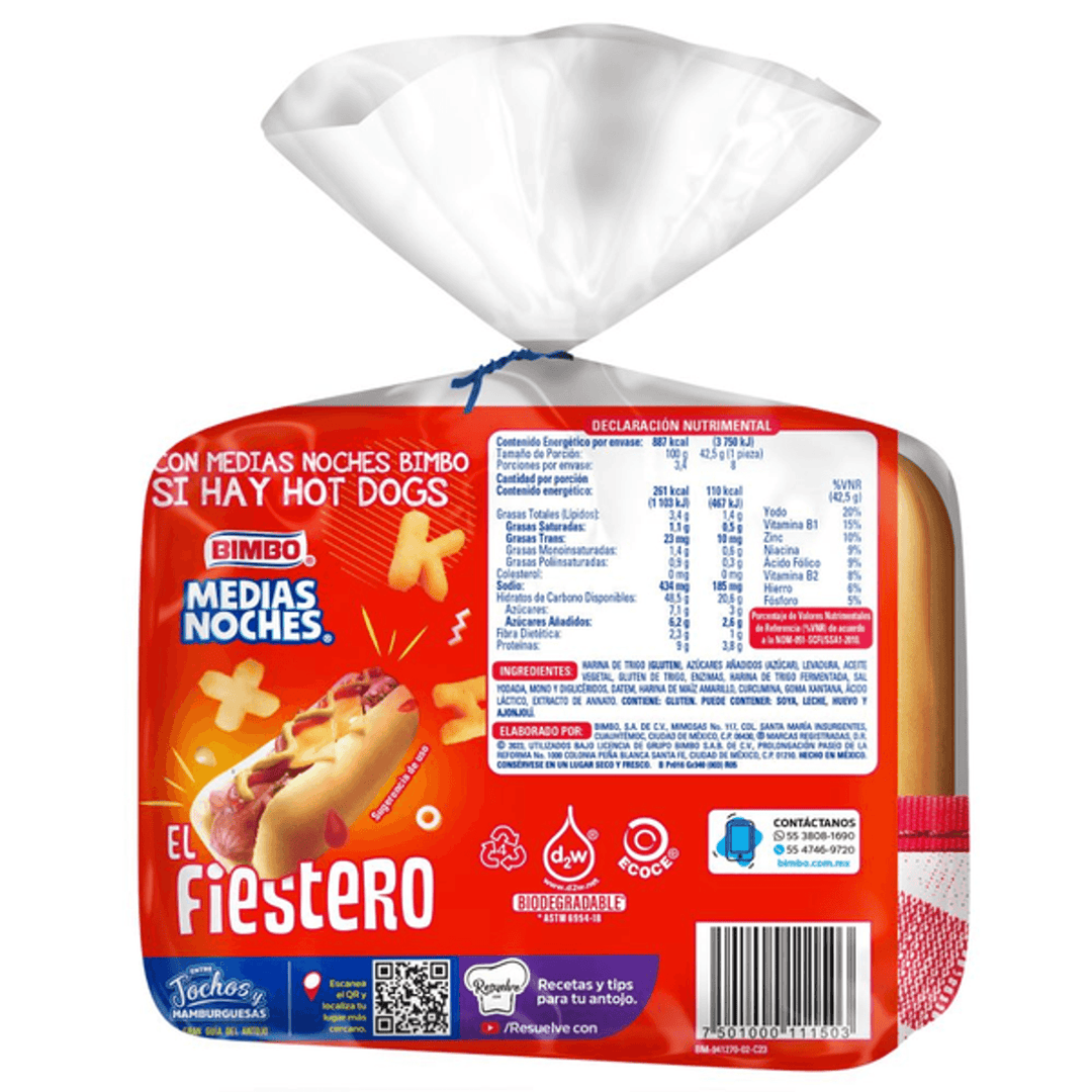 Bimbo Hot Dog Buns 12 oz