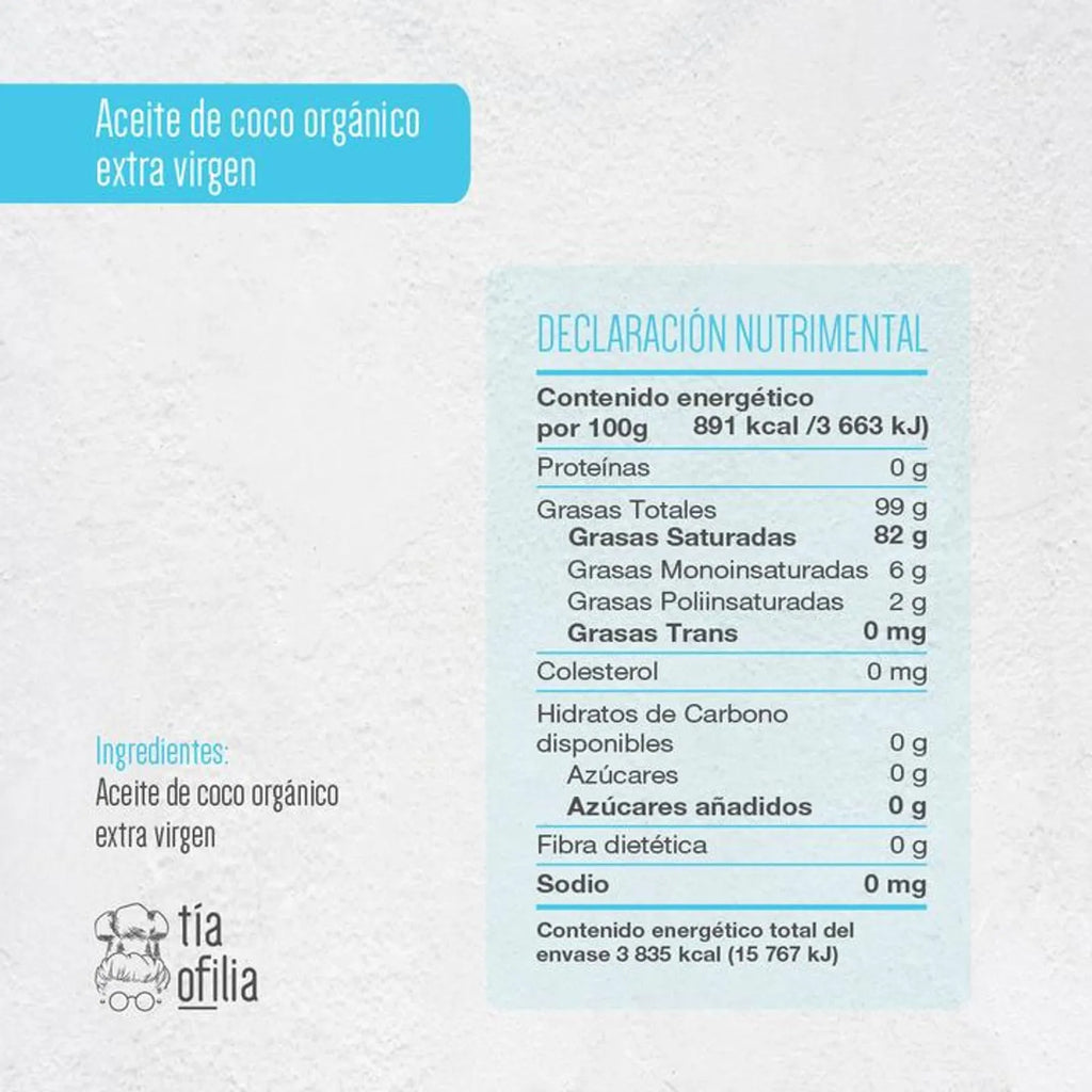 Tia Ofilia Organic Extra Virgin Coconut Oil 16 oz