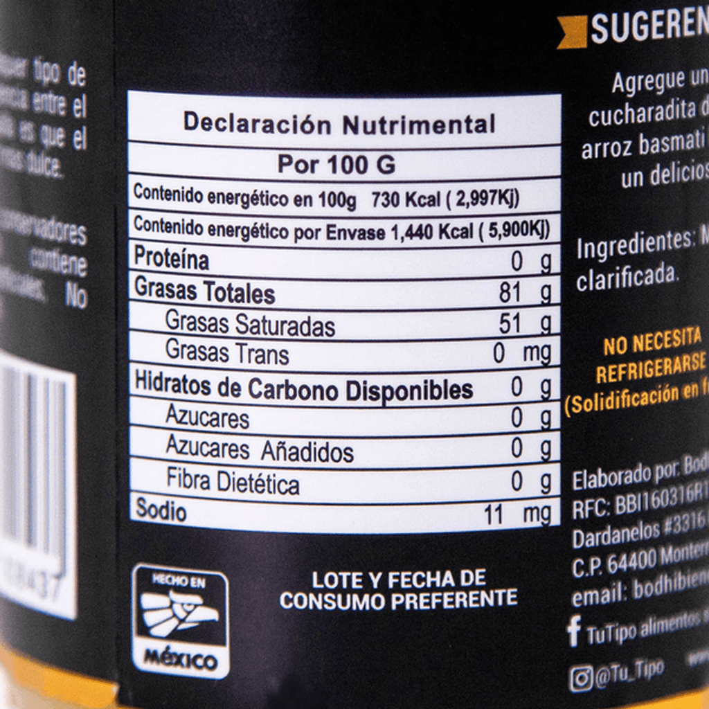 Tu Tipo Natural Ghee HDC – 8 oz