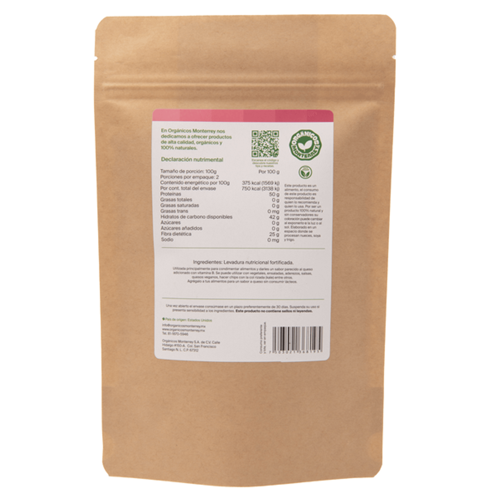 Organicos Monterrey Nutritional Yeast Flakes 7 oz Secondary image