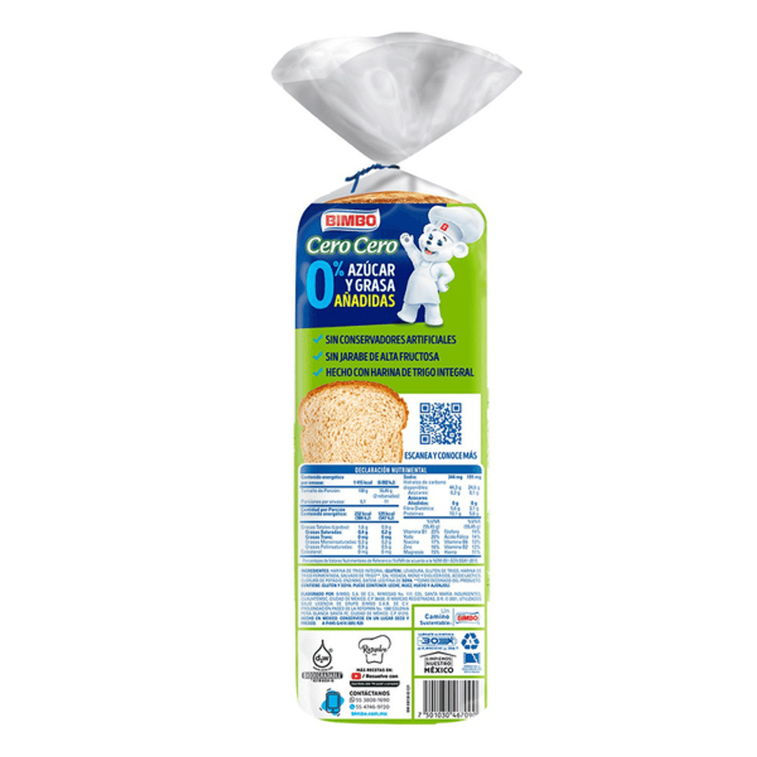 Bimbo Zero Sugar Bread 20 oz