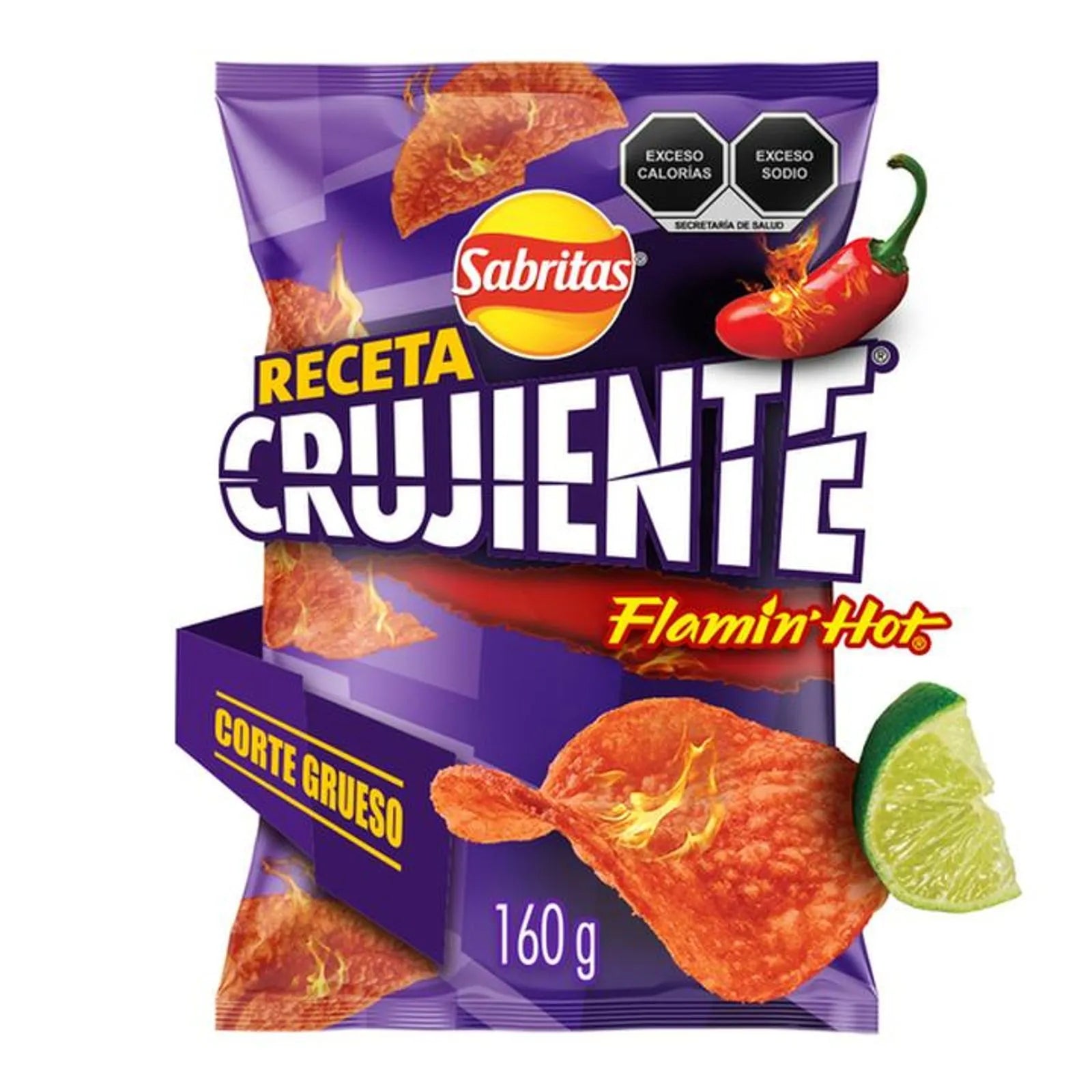 Sabritas Flamin' Hot Crispy Potato Chips Spicy Snack 6 oz Main image
