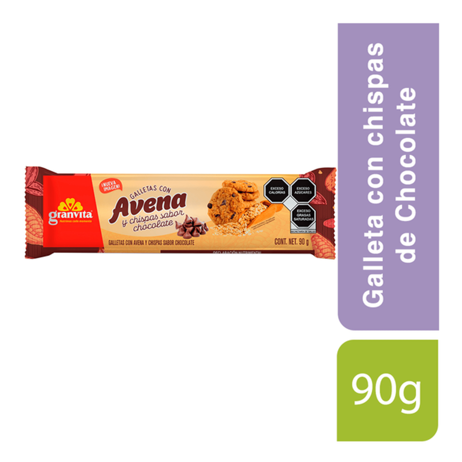Granvita Oatmeal Cookies with Chocolate Chips - 3 oz