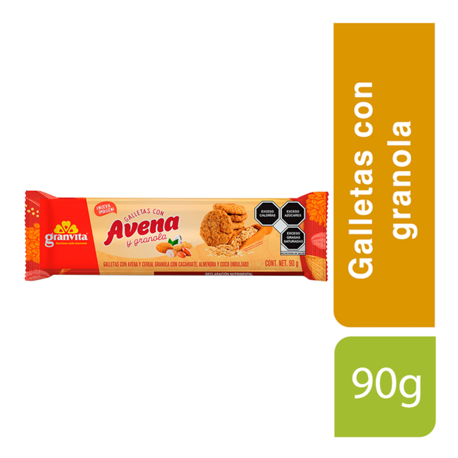 Granvita Oatmeal Cookies with Granola - 3 oz Main image