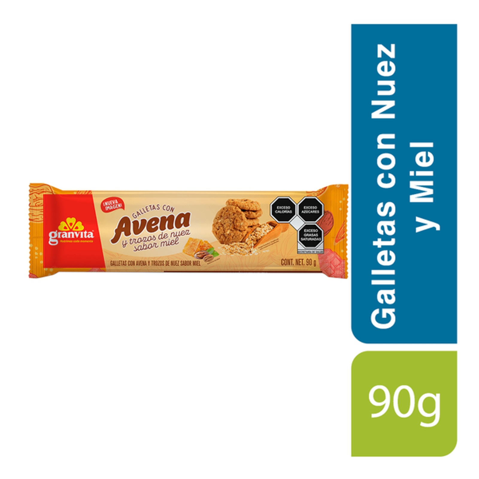 Granvita Oatmeal Cookies with Walnut and Honey Flavor - 3 oz Main image