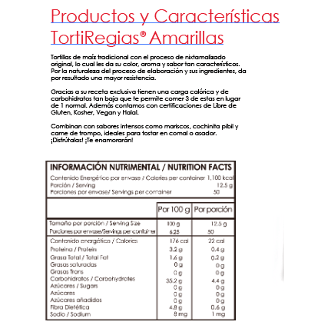 Delgaditas TortiRegias Yellow Tortillas 45 Pack