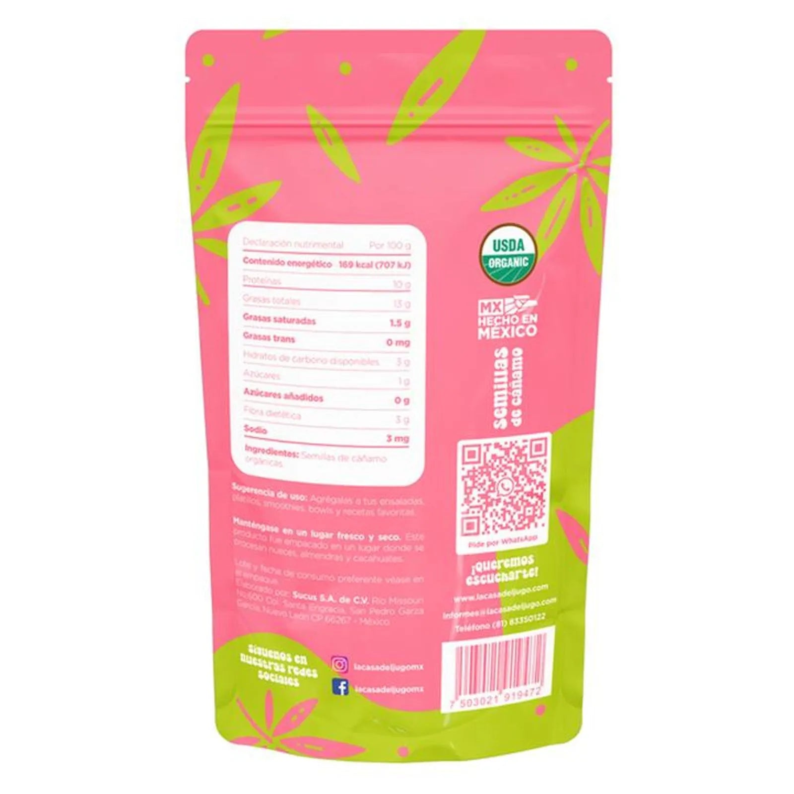 La Casa del Jugo Organic Hemp Seeds 6 oz