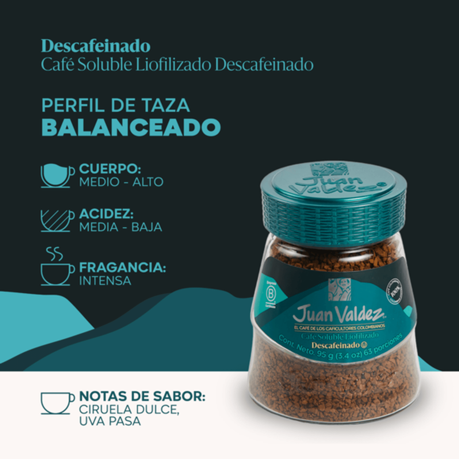 Juan Valdez Decaffeinated Freeze-Dried Coffee - 3 oz