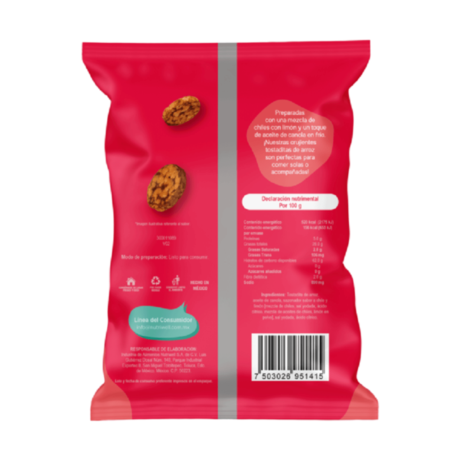 Nutriwell Rice Cakes with Chili and Lime 1 oz Secondary image