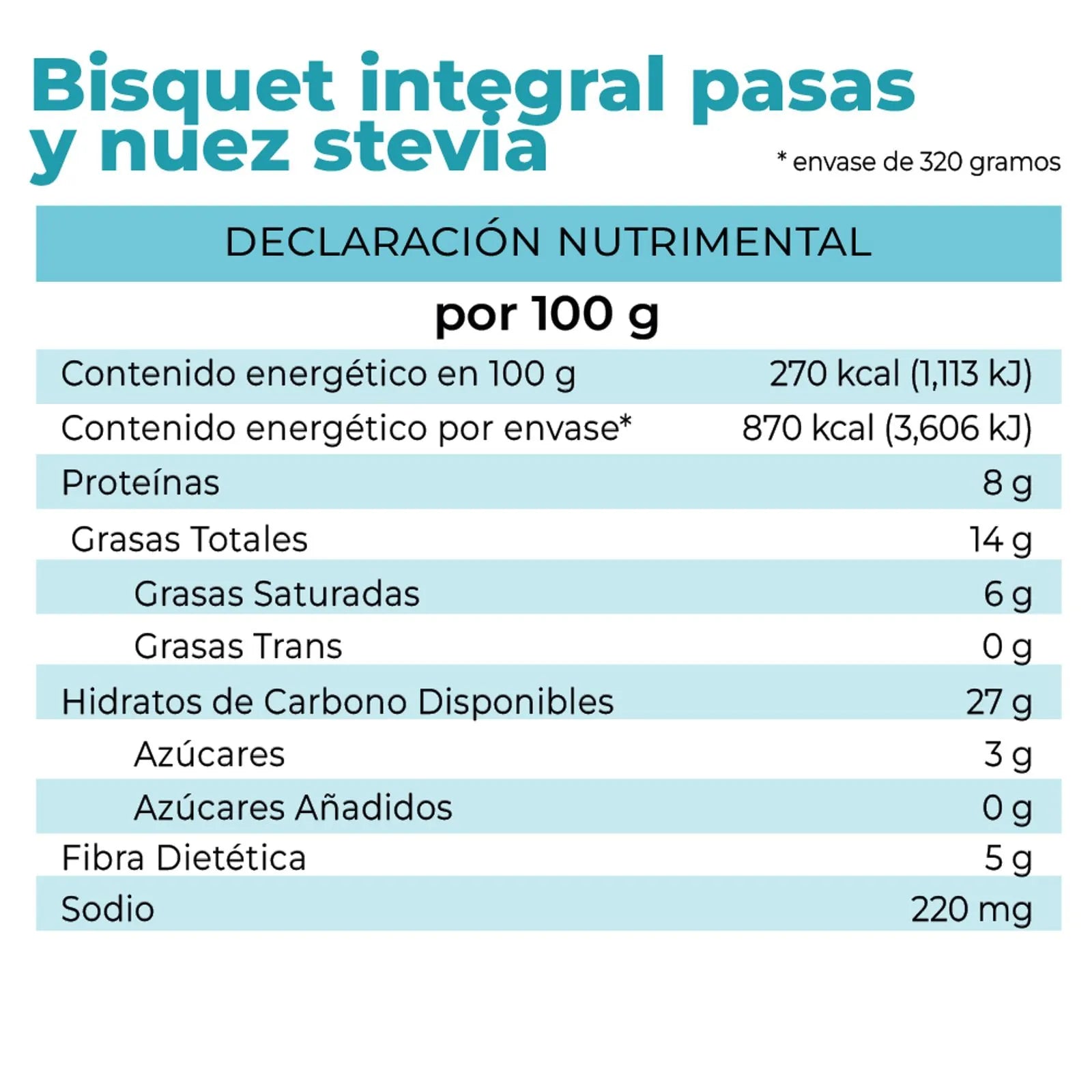 La Fuente Raisin Nut Whole Wheat Biscuit with Stevia 1 Piece