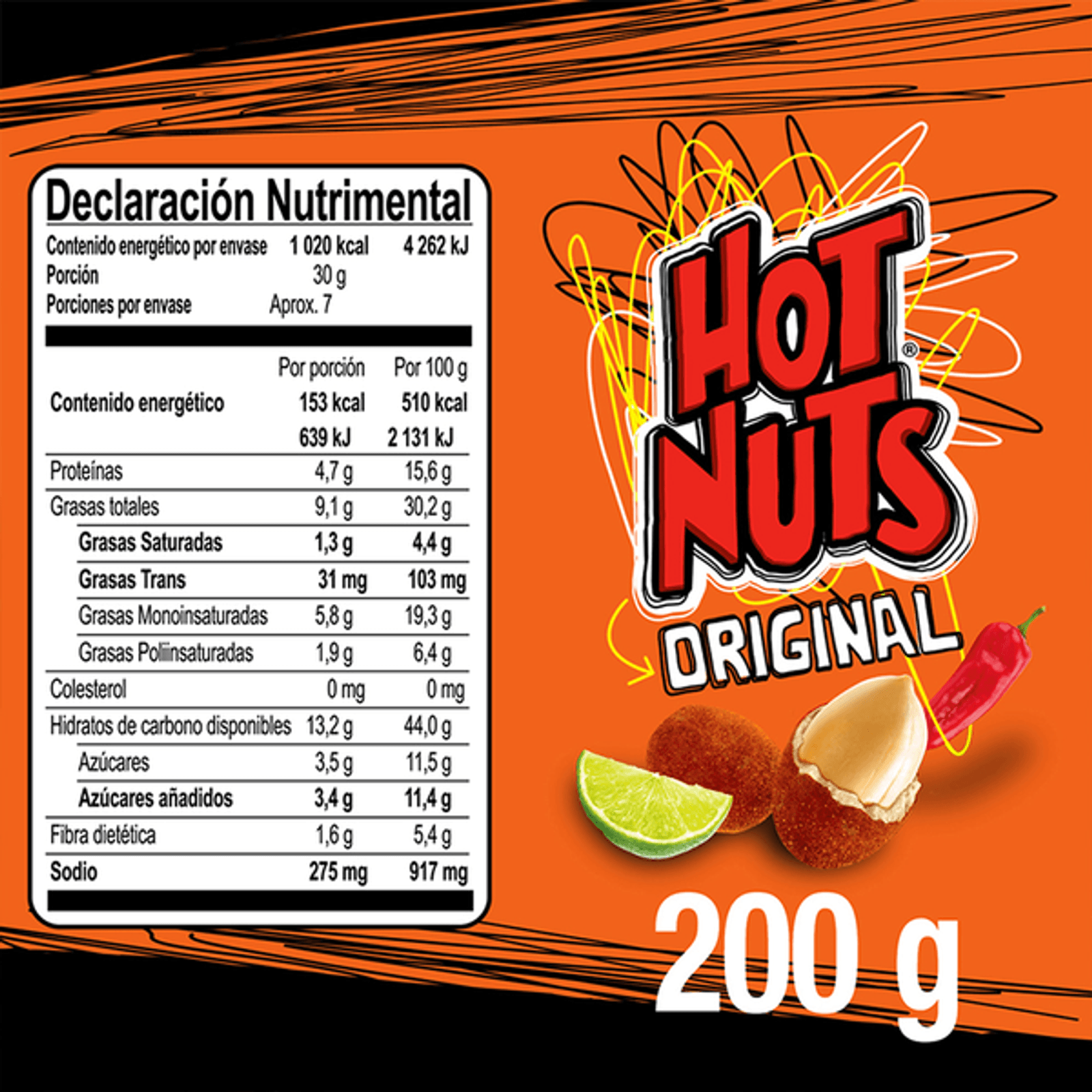 Hot Nuts Original Chili Covered Peanuts 7.1 oz