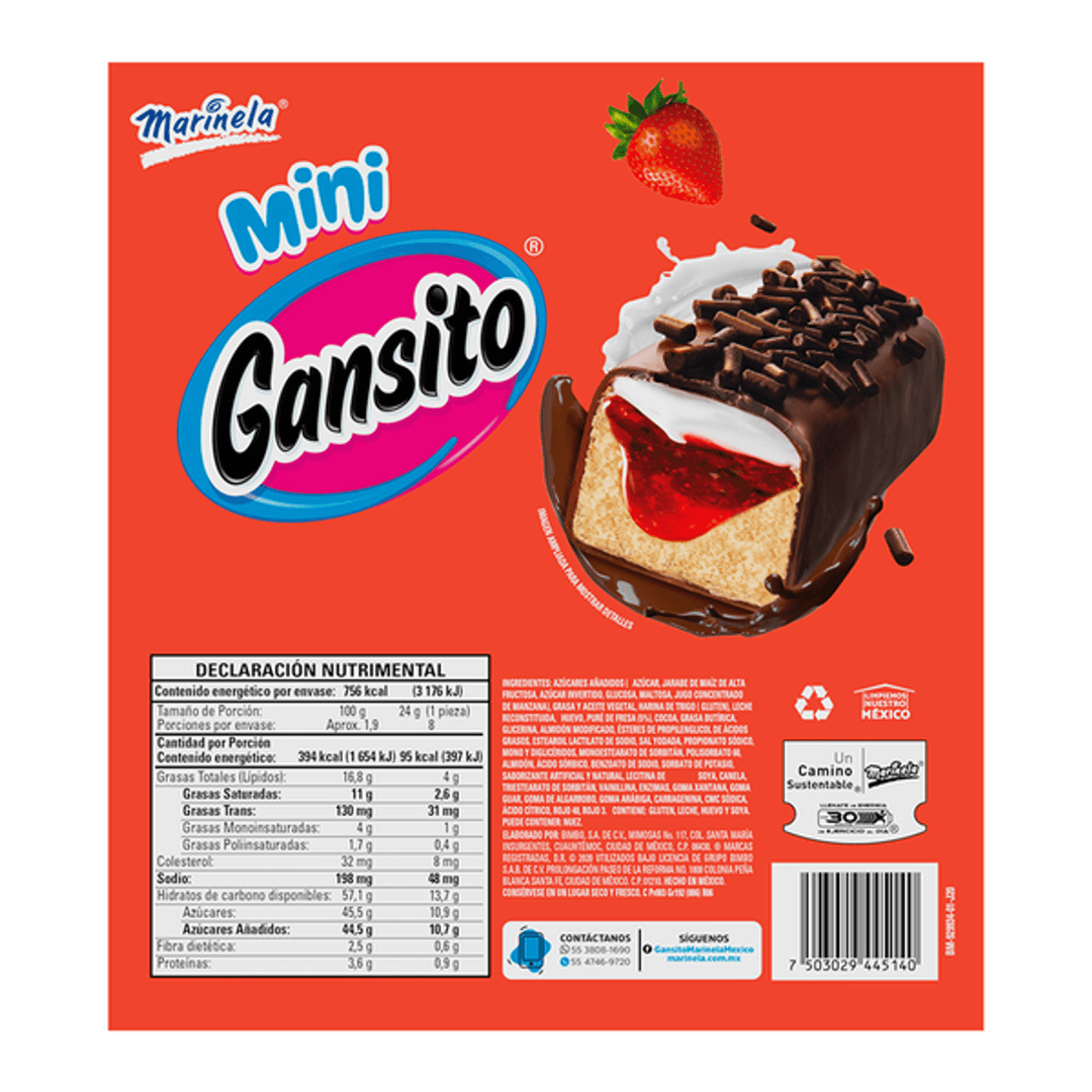 Marinela Mini Gansito 8 Pack 7 oz