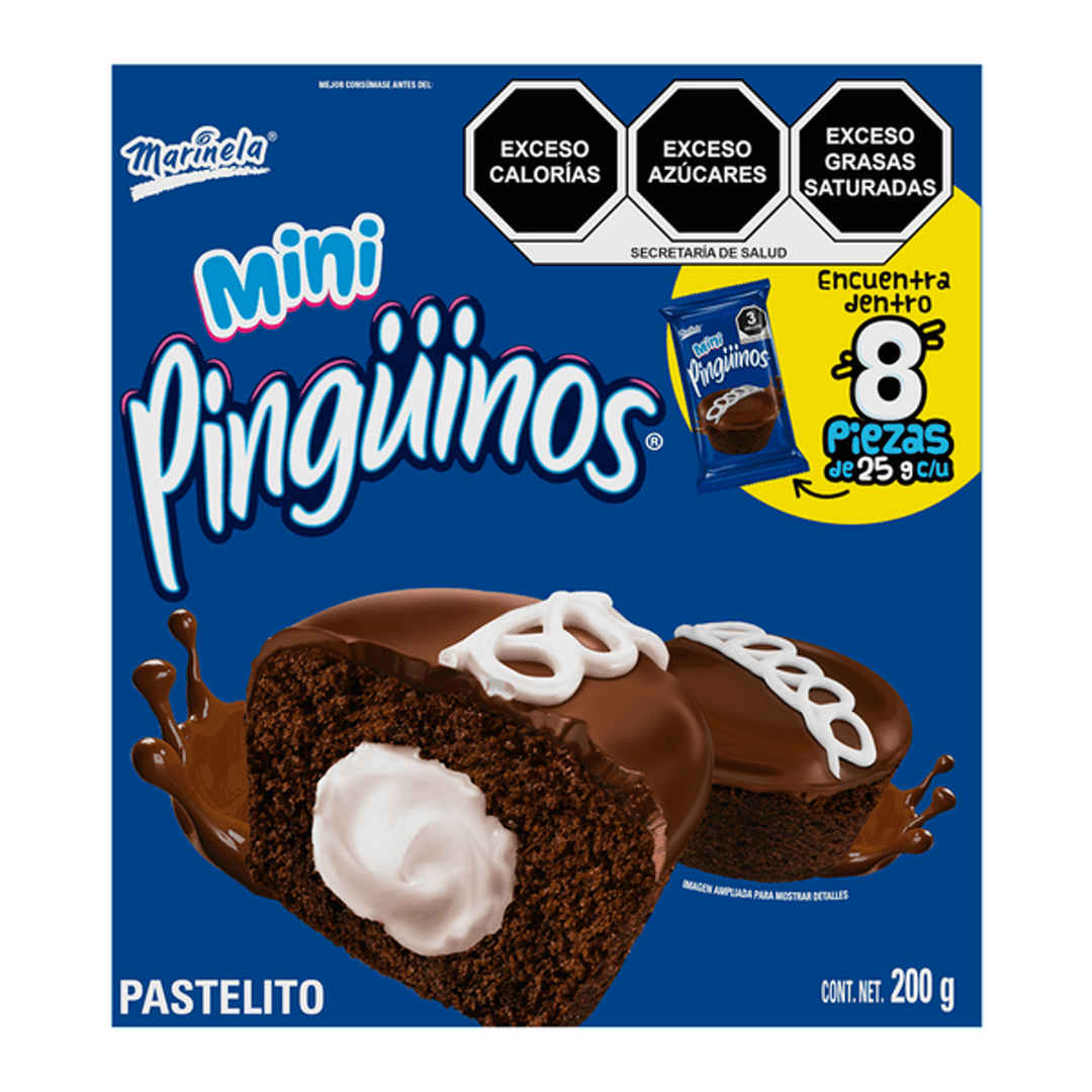 Marinela Mini Pinguinos 8 Pack 8 oz