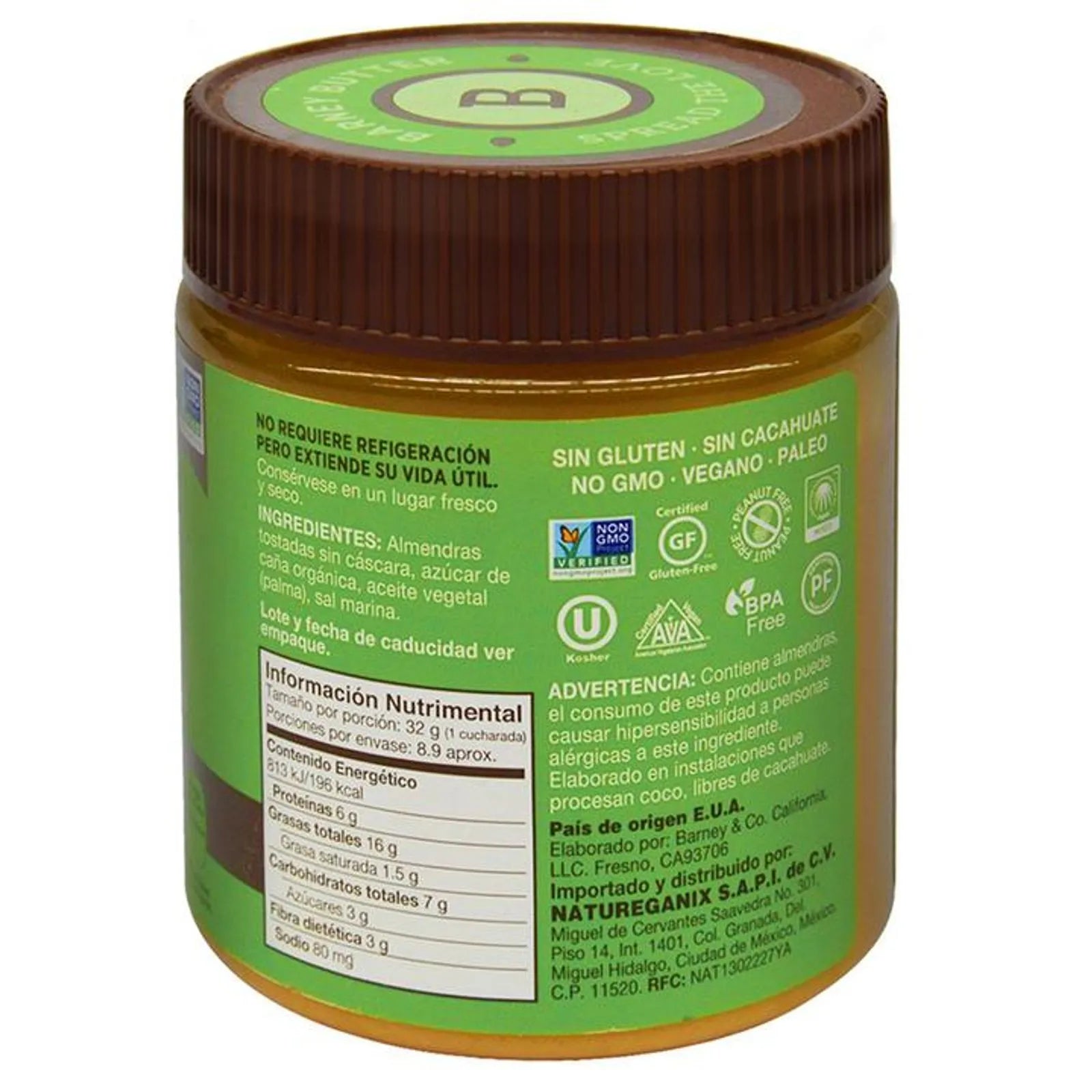 Barney Low Salt and Sugar Almond Cream 10 oz Secondary image
