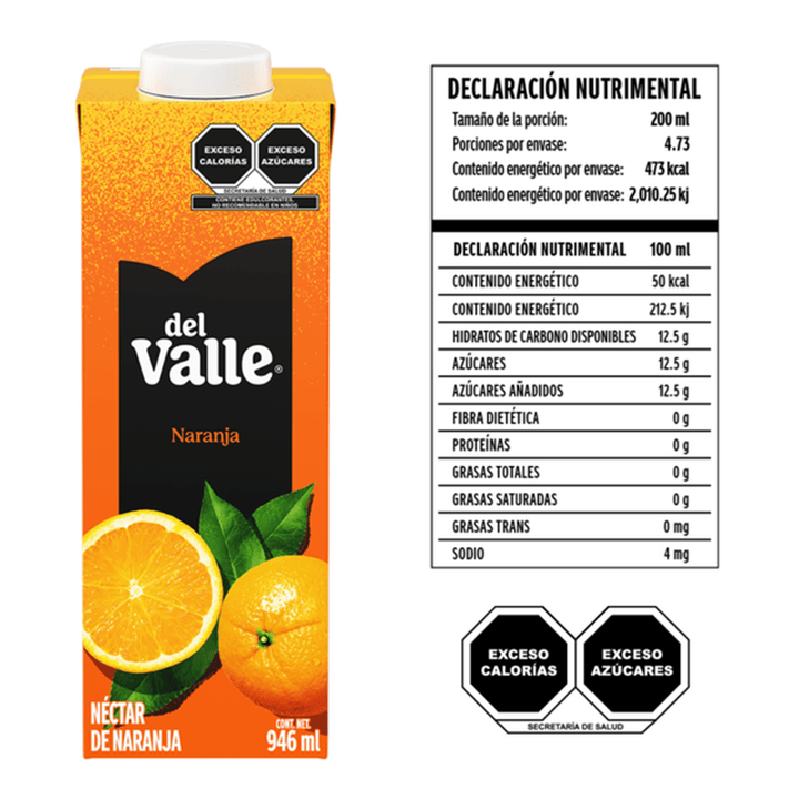 Del Valle 100% Orange Fruit Juice 32 oz