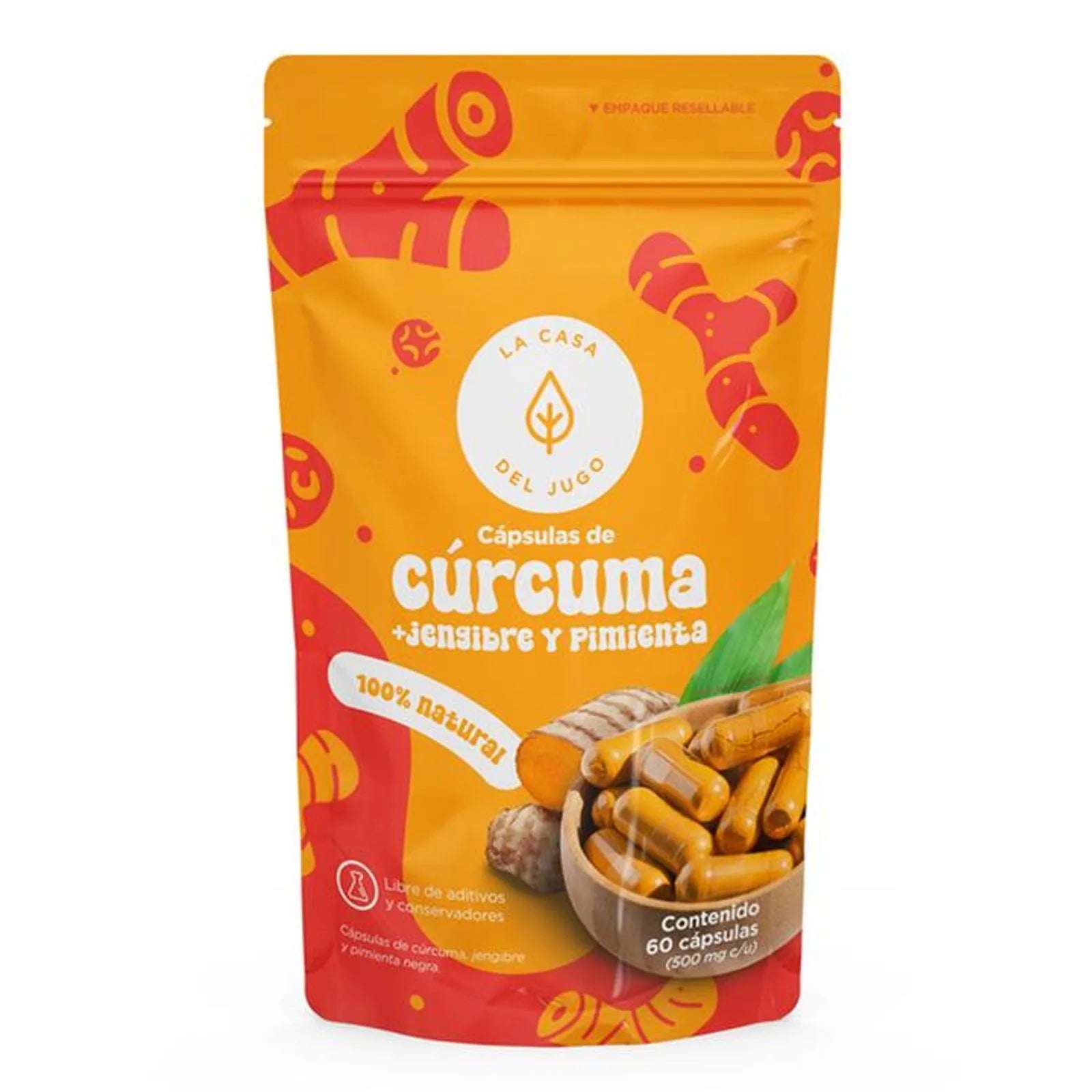 La Casa del Jugo Turmeric Capsules with Ginger