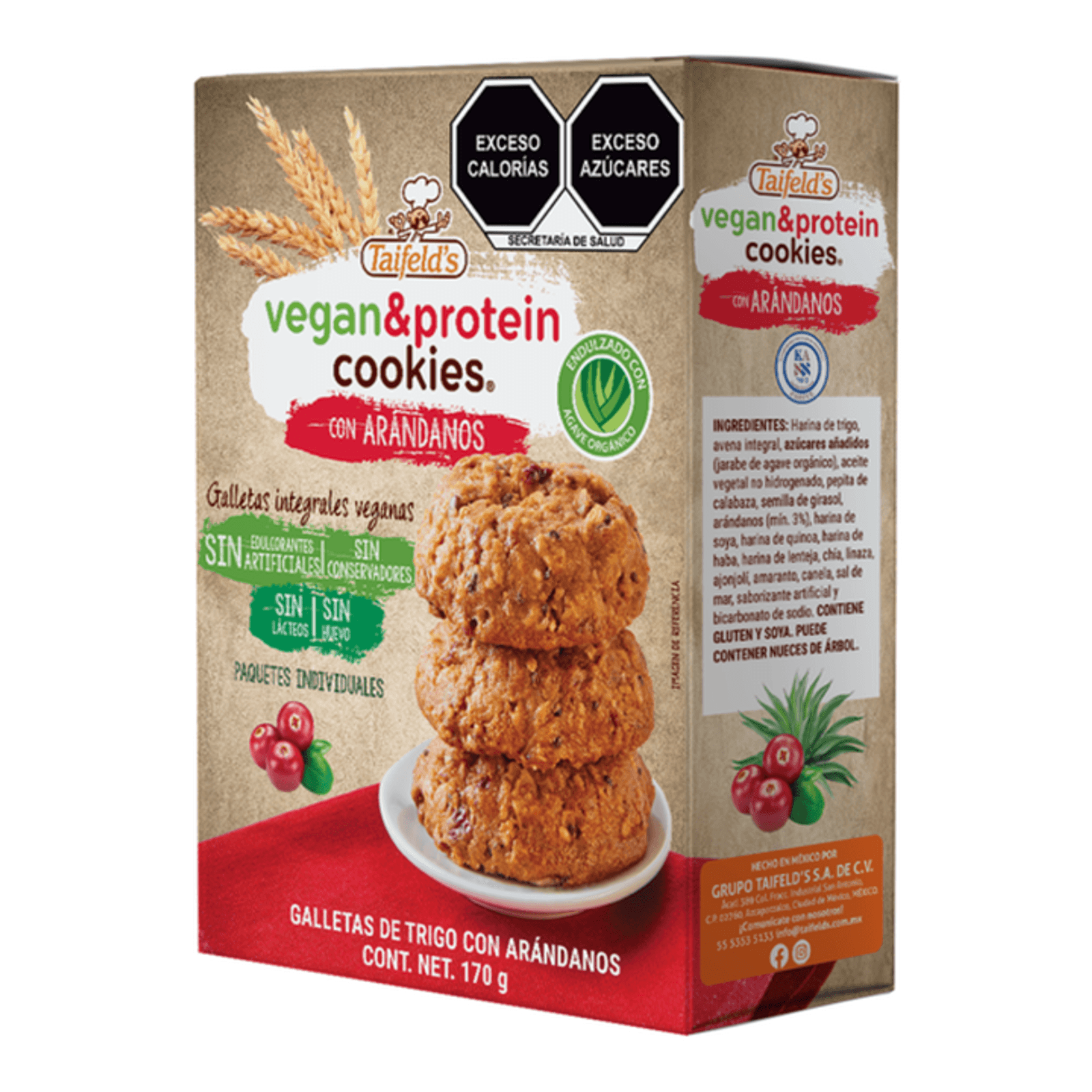 Taifeld’s Vegan Protein Cookies with Cranberries 12 Count