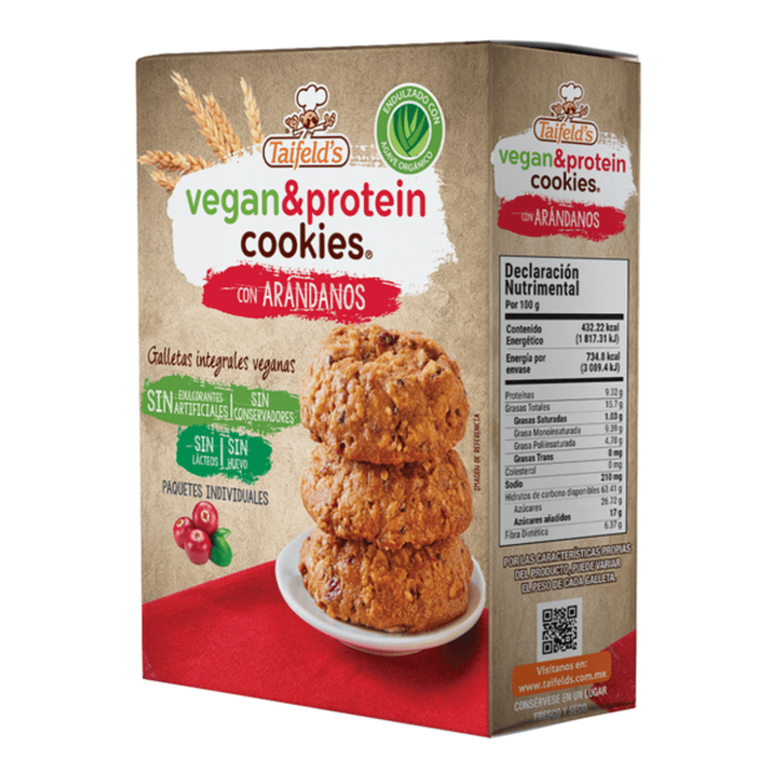 Taifeld’s Vegan Protein Cookies with Cranberries 12 Count