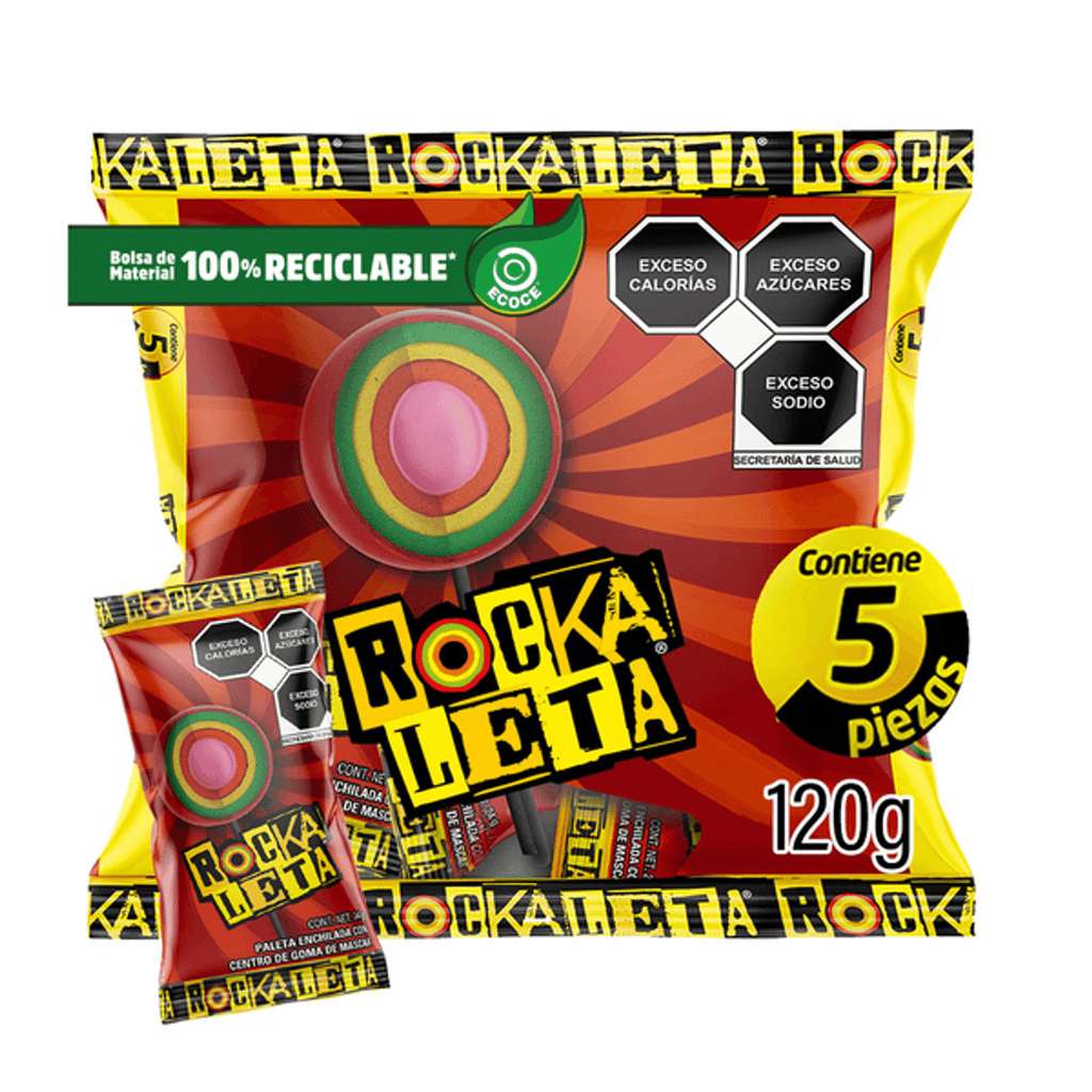 Rockaleta Spicy Lollipop with Gum Center 4 oz